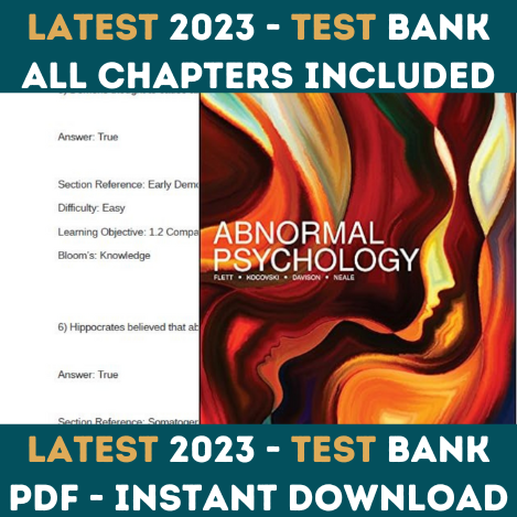 Abnormal Psychology 6th Canadian Edition Flett Test bank.png