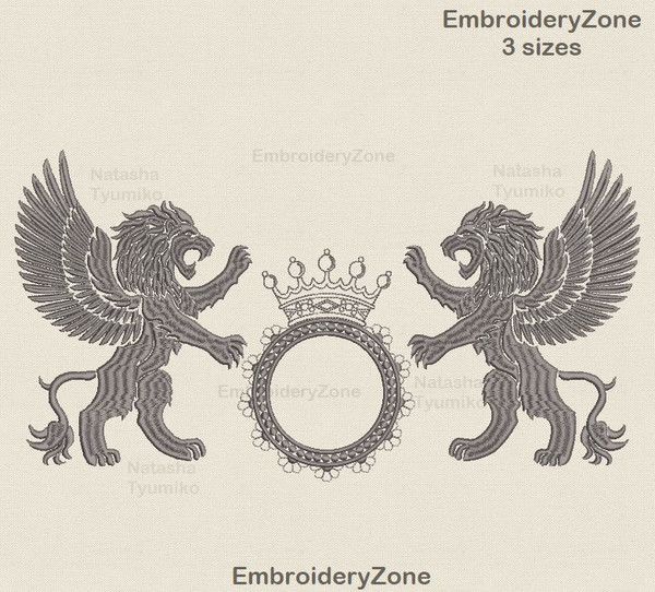 Lion with wings animal embroidery design by EmbroideryZone 3.jpg