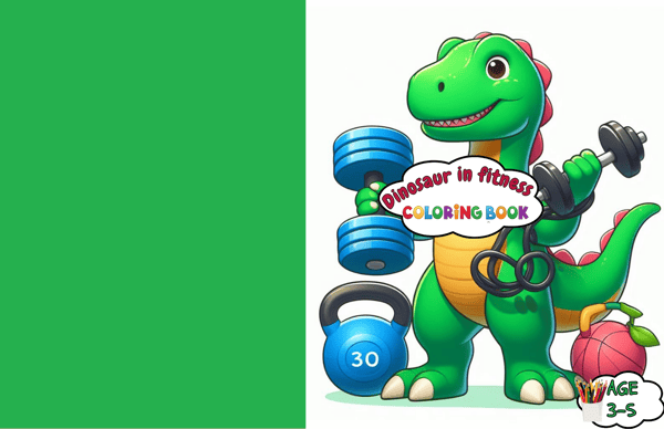 Dinosaur in fitness, dinosaur coloring book_20240314_214952_0000.png