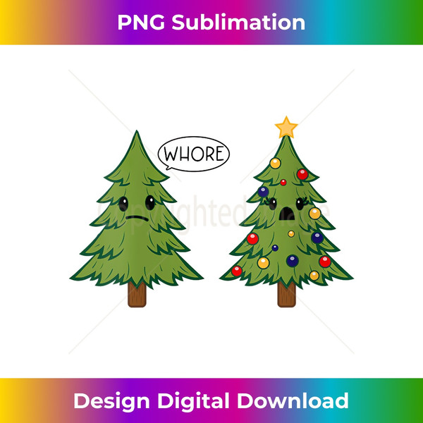 Womens Funny Christmas Tree Whore Pine Trees V-Neck - Eco-Friendly Sublimation PNG Download - Pioneer New Aesthetic Frontiers