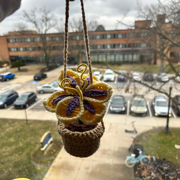 Crochet Rapunzel Sundrop Flower Car Hanging 5.jpg