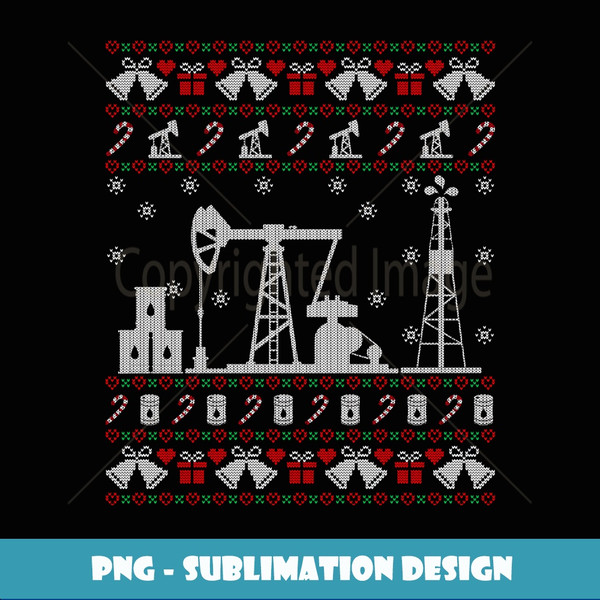 Merry Fracking Christmas Oilfield Oil Ugly Christmas er - Creative Sublimation PNG Download