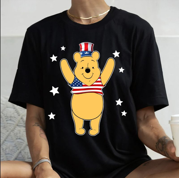 Winnie The Pooh Cartoon 4th Of July Independence Day Disney Character T-shirt Design 2D Full Printed Sizes S - 5XL NAVA602.jpg