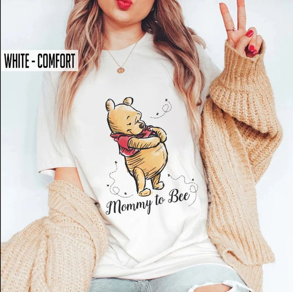 Winnie The Pooh Cartoon Mommy to Bee Disney Character T-shirt Design 2D Full Printed Sizes S - 5XL NAVA598.jpg