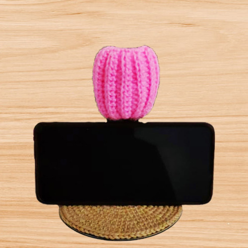 A crochet tulip flower phone stand pattern