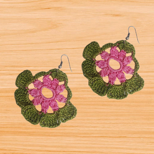 crochet flower earrings pattern