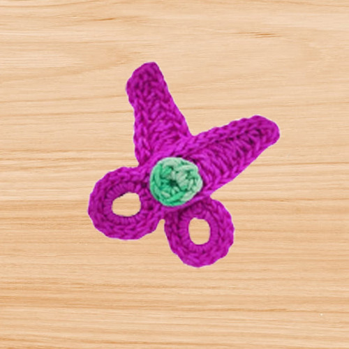 crochet scissors hair clip pattern