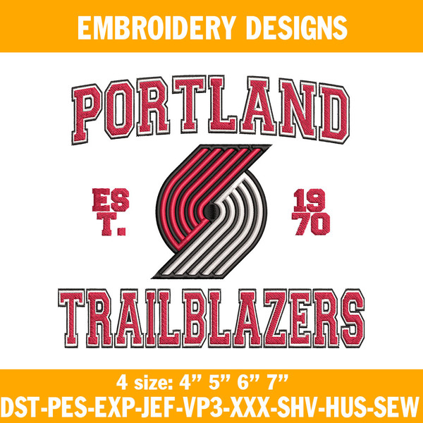 Portland Trail Blazers est 1970 Embroidery Designs.jpg