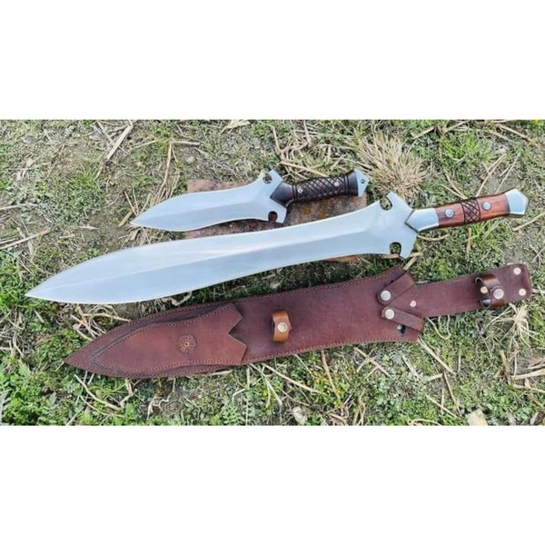 Custom Handmade Sword Set High Carbon Steel Full Tang Swords Hunting Survival (2).jpg