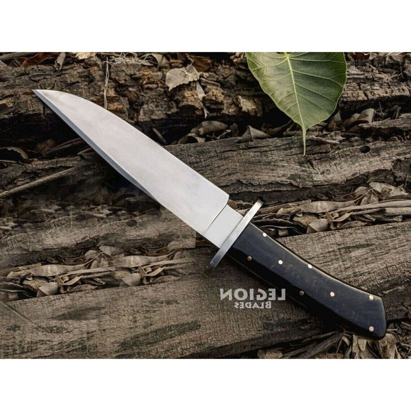 Custom Handmade Bowie Knife Fixed Blade Bowie Buffalo Horn Full Tang Handel Knife Hunter Knife Gift Unique Gift For (1).jpg
