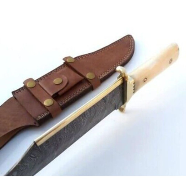 Custom Handmade Bowie knife Camel Bone Handle Survival Bowie Knife Outdoor Camping Knife Gift For Him Special Knife (1).jpg