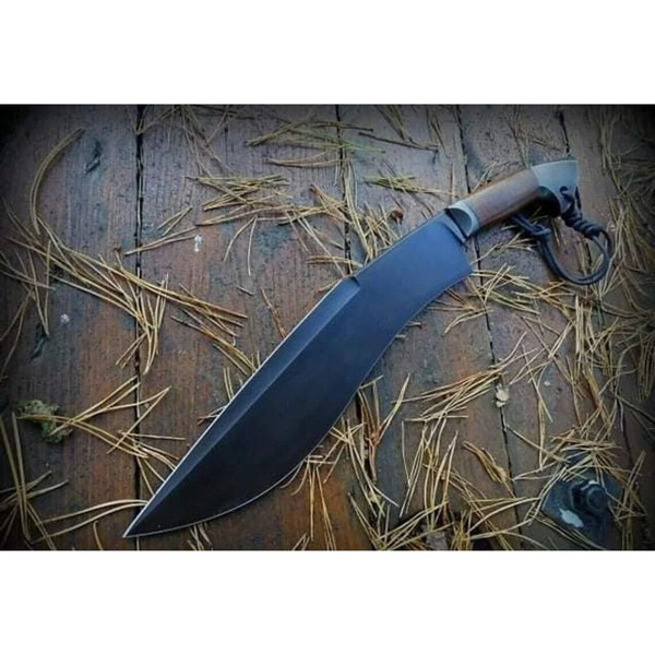 Powder Coated Carbon Steel Fixed Blade Bowie Knife Custom Handmade Leather Handle Knife Special Hunting Bowie Gift For (2).jpg
