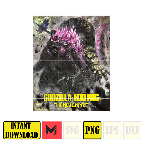 Godzilla X Kong The New Empire 2024 Png, Godzilla X Kong Png, Godzilla Movie Png, Godzilla Movie 2024 Png, Instant Download.jpg