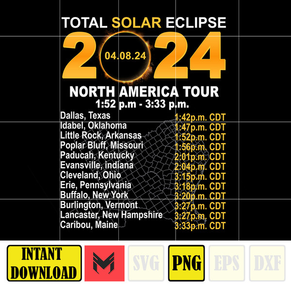 Total Solar Eclipse 2024 Png, North America Tour Png, America Guitar Totality April 8th 2024, Eclipse Party Png.jpg