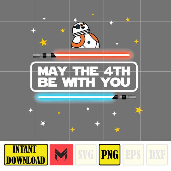 May The 4th Be With You Png, May The Fourth Be With You Png, Cartoon 4th Be With You Png, Sublimation Design 7.jpg