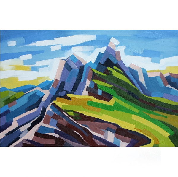 Puez Odele Painting Mountains Original Art Italy Wall Art Abstract Landscape — копия (2).jpg