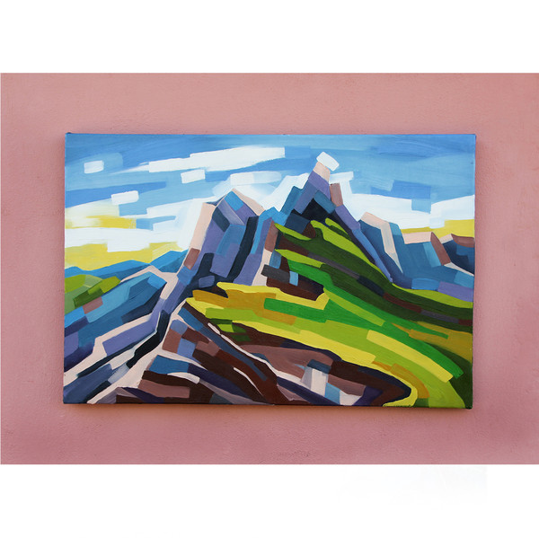 Puez Odele Painting Mountains Original Art Italy Wall Art Abstract Landscape — копия (4).jpg