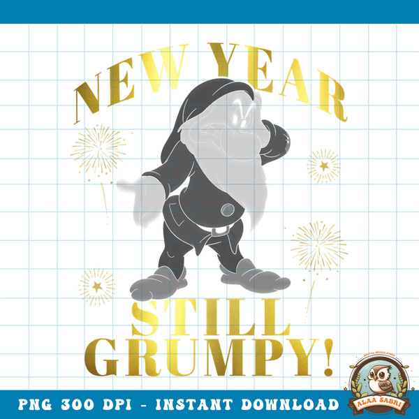 Disney New Years Snow White _ The Seven Dwarfs Still Grumpy png, digital download, instant .jpg