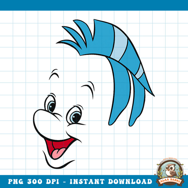 Disney The Little Mermaid Flounder Big Face png, digital download, instant .jpg