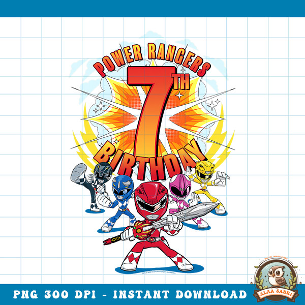 Power Rangers Awesome 7th Birthday Mini Action Shot png, digital download, instant .jpg