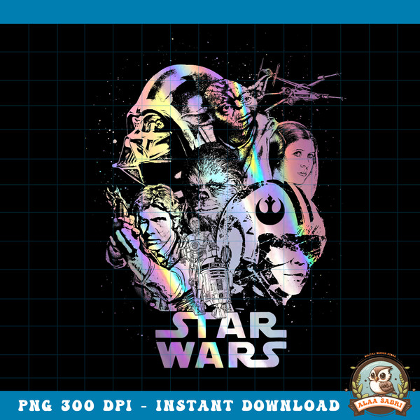 Star Wars Group Shot Holographic Poster png, digital download, instant .jpg