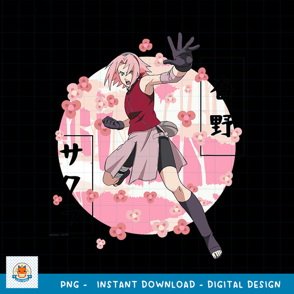 Naruto Shippuden Sakura Blossoms png, digital download .jpg