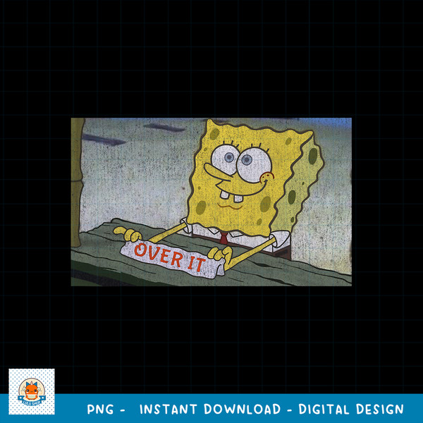 SpongeBob SquarePants Over It Portrait png, digital download .jpg
