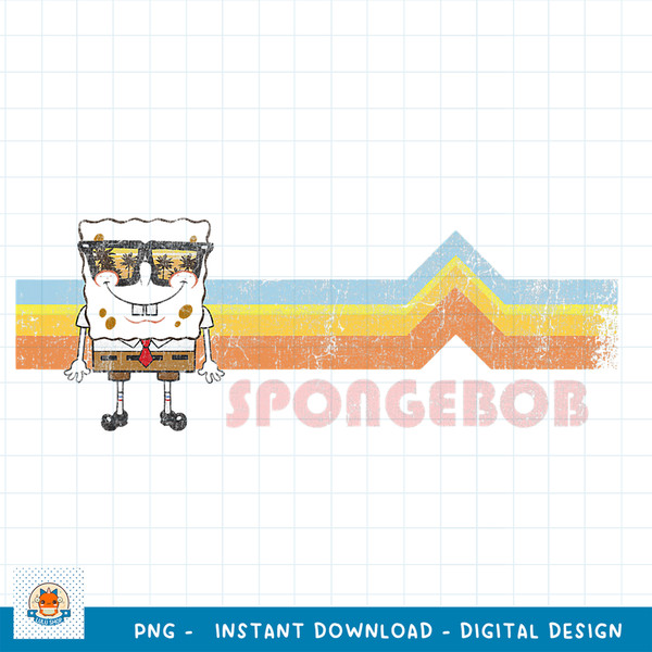 SpongeBob SquarePants Retro Sunglasses Stripes png, digital download .jpg