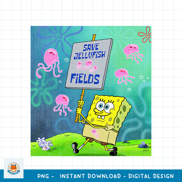 SpongeBob SquarePants Save Jellyfish Fields png, digital download .jpg