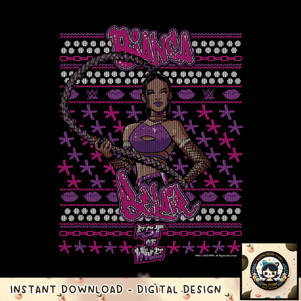 WWE Christmas Ugly Sweater Bianca Belair png, digital download, instant .jpg