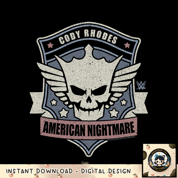 WWE Cody Rhodes American Nightmare Logo Distressed Poster png, digital download, instant .jpg
