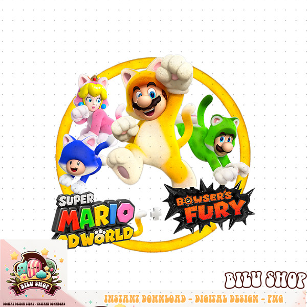 Super Mario 3D World Bowser s Fury Group Shot Cat Suit Jump png download .jpg