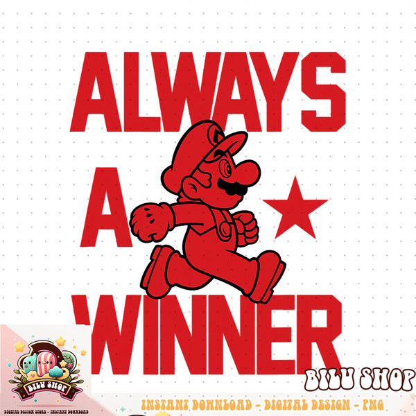 Super Mario Always A Winner Red Star Mario Running png download .jpg