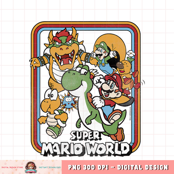 Super Mario Retro Yoshi Ride Group Shot Graphic png, digital download, instant png, digital download, instant .jpg