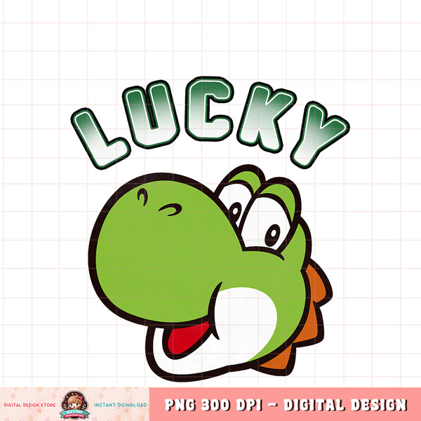 Super Mario St. Patty_s Lucky Yoshi Head Shot Graphic Tee png, digital download, instant .jpg