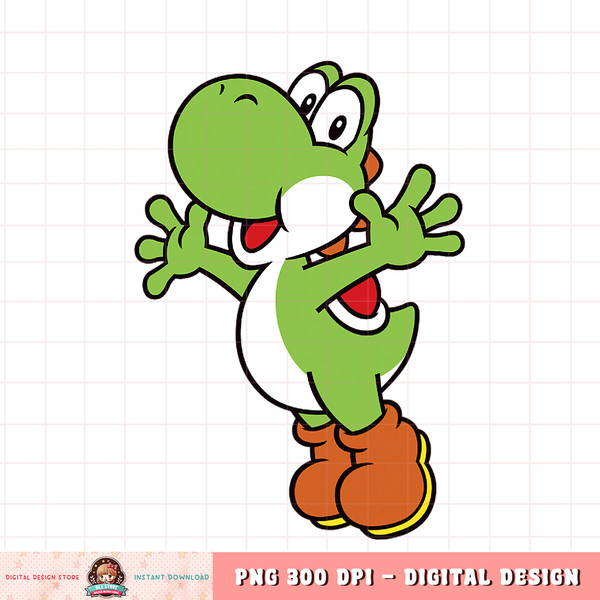 Super Mario Yoshi Classic Jump Portrait png, digital download, instant .jpg