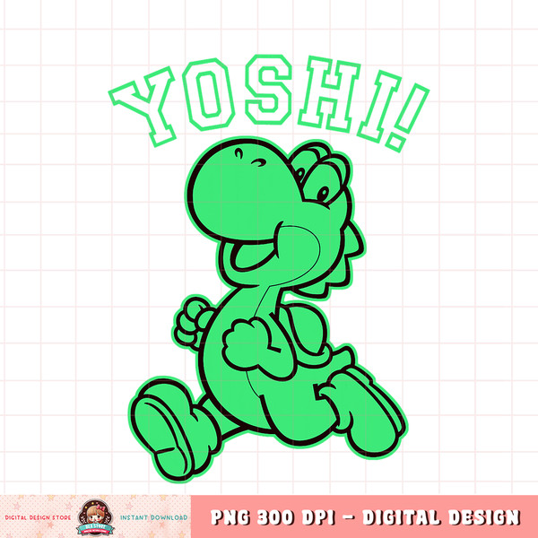Super Mario Yoshi Green Run Classic Graphic png, digital download, instant png, digital download, instant .jpg