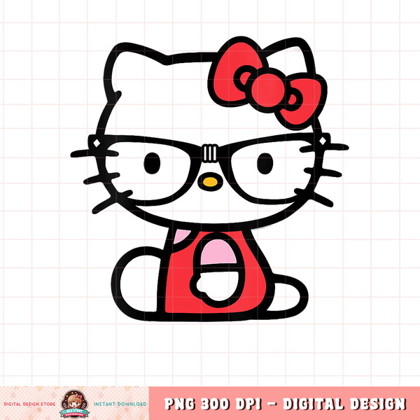 Womens Hello Kitty Nerd Glasses  png, digital download, instant .jpg