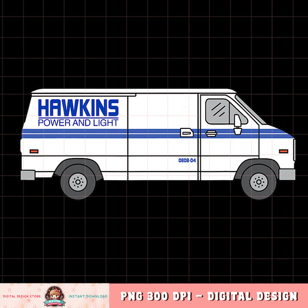 Netflix Stranger Things Hawkins Power And Light Van T-Shirt copy.jpg