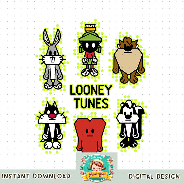 Looney Tunes Group Shot Pixeled Characters png, digital download, instant .jpg