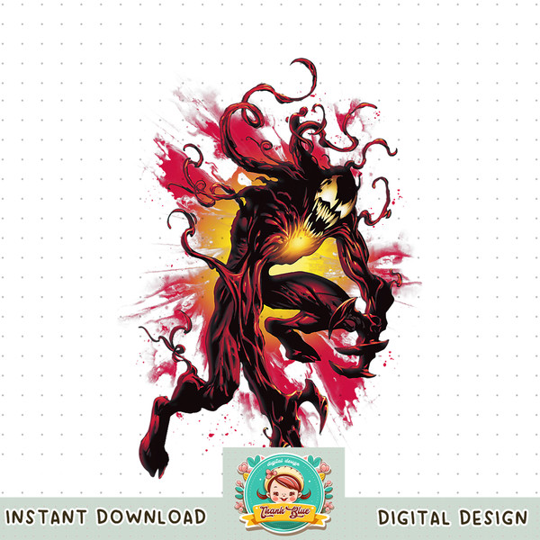 Marvel Comics Carnage Cletus Kasady Exploding Villain png, digital download, instant .jpg