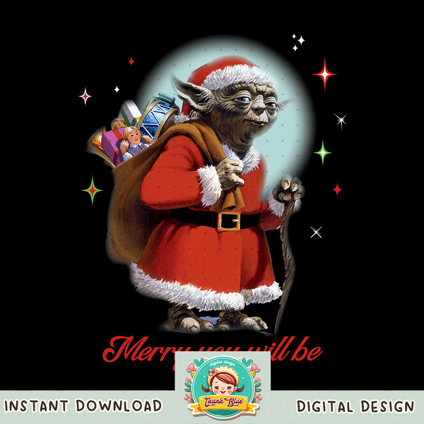 Star Wars Santa Yoda Merry You Will Be png, digital download, instant .jpg