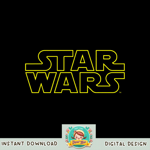 Star Wars Simple Logo Outline png, digital download, instant .jpg