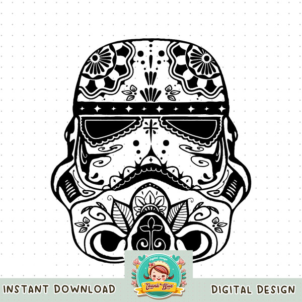 Star Wars Stormtrooper Ornate Henna Print Helmet png, digital download, instant .jpg