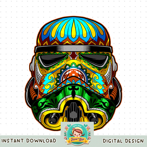 Star Wars Stormtrooper Ornate Sugar Skull Graphic png, digital download, instant png, digital download, instant .jpg