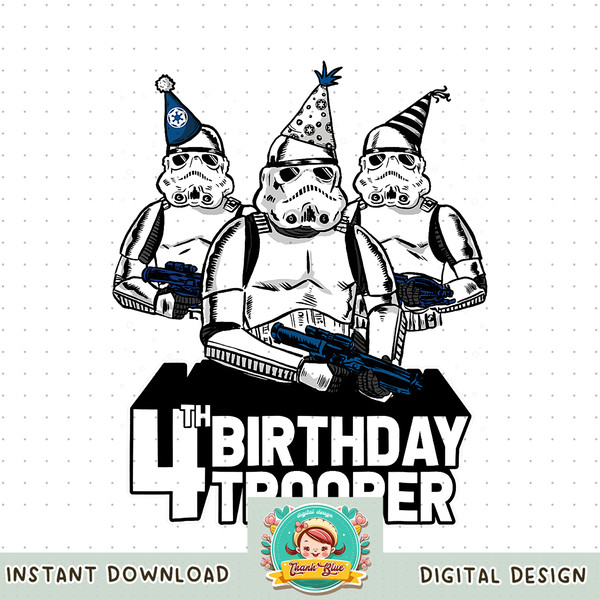 Star Wars Stormtrooper Party Hats Trio 4th Birthday Trooper png, digital download, instant .jpg