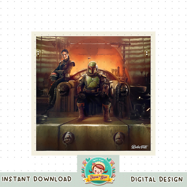 Star Wars The Book of Boba Fett and Fennec Shand Polaroid png, digital download, instant .jpg