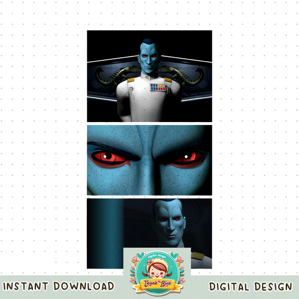 Star Wars The Clone Wars Grand Admiral Thrawn Red Eyes png, digital download, instant .jpg