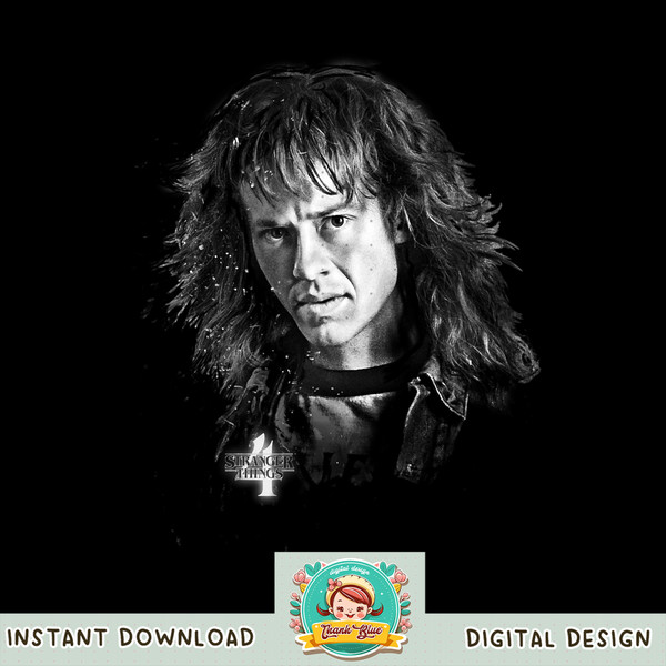 Stranger Things 4 Eddie Munson Front Profile Portrait png, digital download, instant .jpg