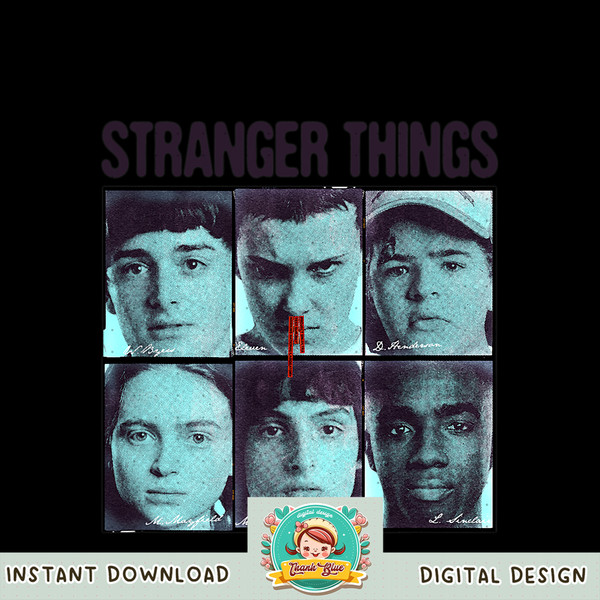 Stranger Things 4 Group Shot Blue Portraits png, digital download, instant .jpg